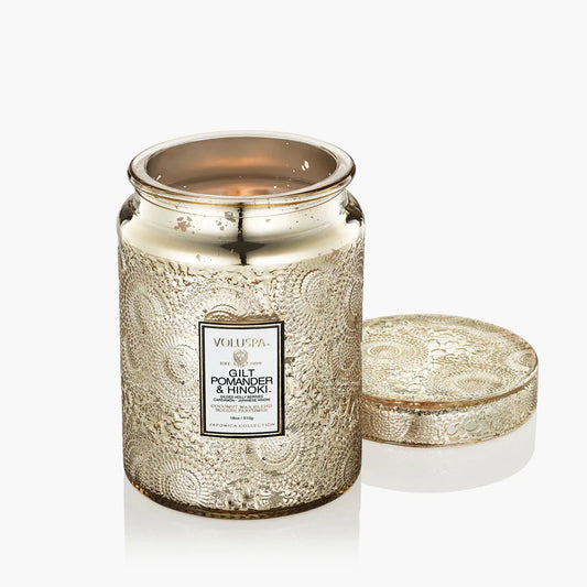 Voluspa Gilt Pomander & Hinoki Large Jar