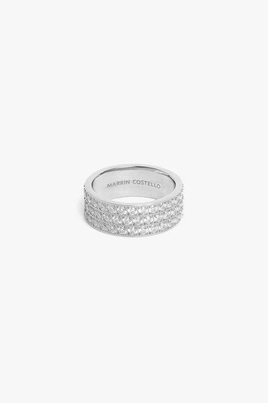 MC Biggie Ring Pave Silver 7